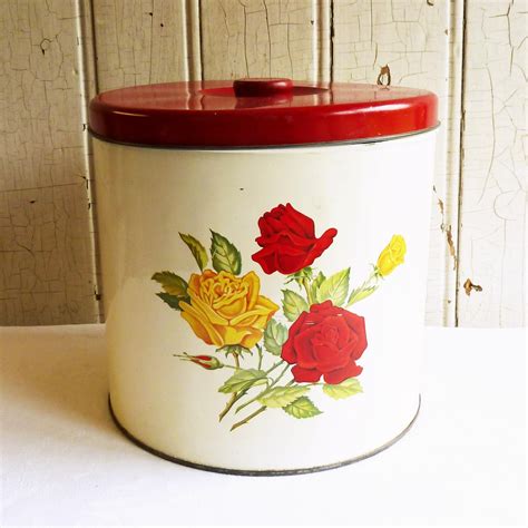 vintage metal canisters with lids